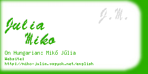 julia miko business card